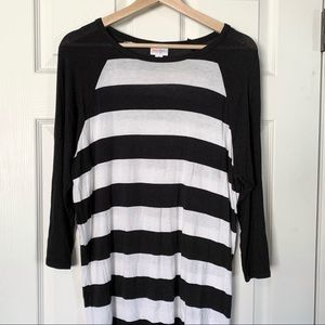 Lularoe Randy Black & White Striped Medium Unisex